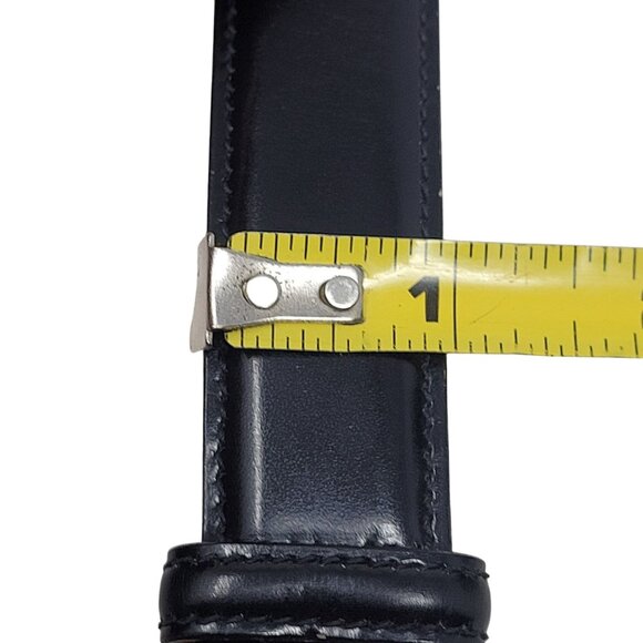 Trafalgar Black Cortina Leather Belt Mens 30 Handmade USA Brass Buckle Timeless - Picture 11 of 12